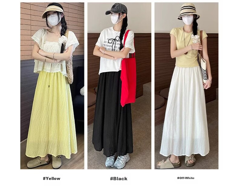 Langsha Green High-Waist A-Line Flared Midi Skirt for Women Summer 2026 New Slim Fairy Tulle Skirt 6