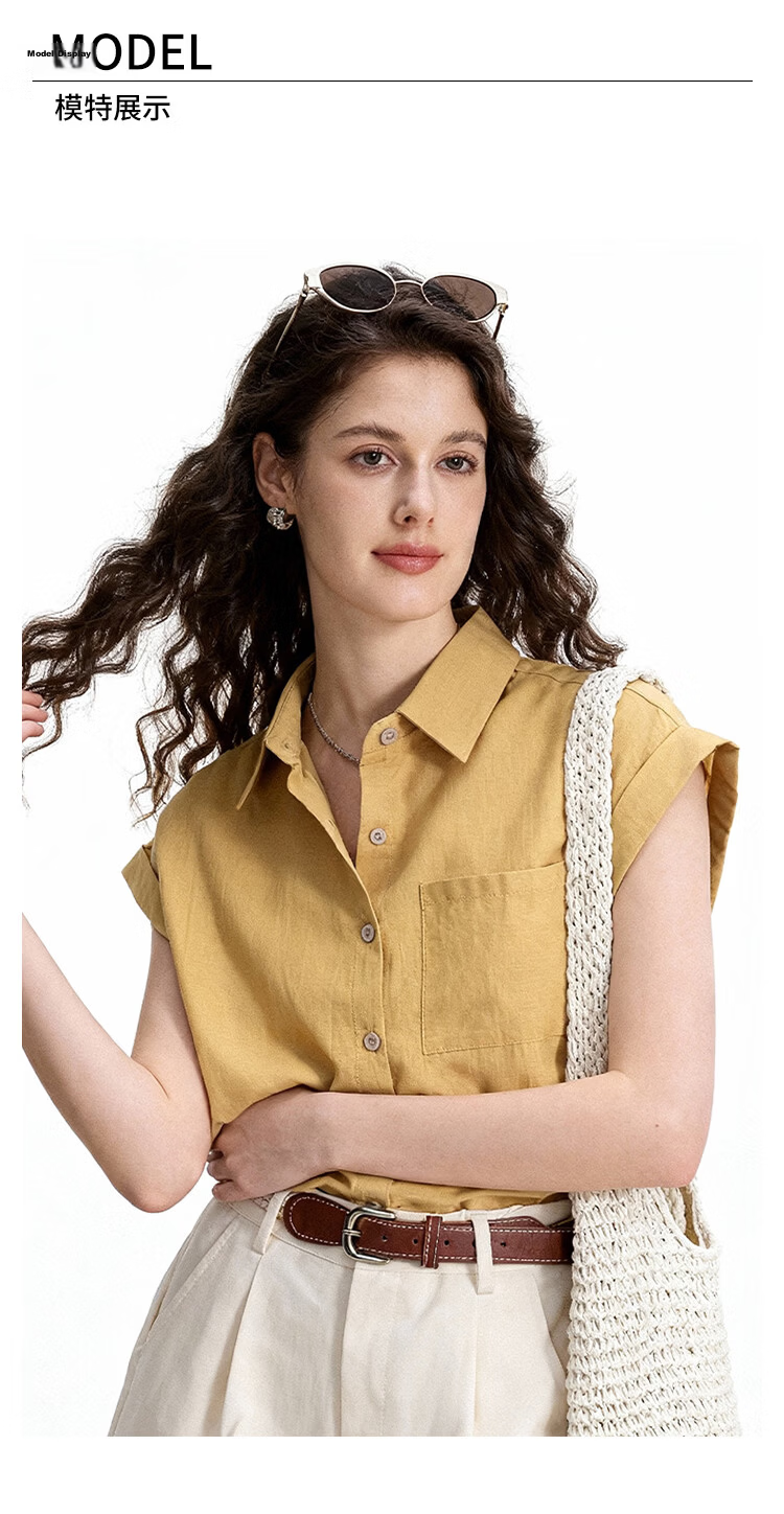 ENC Relaxed Fit Short Sleeve Shirt Gentle Elegant Casual Loose Versatile Women's Summer Slimming Top 6