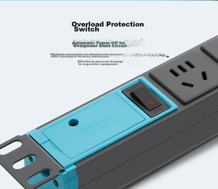 BULL New National Standard PDU Overload Protection Desktop Cabinet Power Strip Socket 8-Outlet Wireless Master Control Switch GNE-108EW 3
