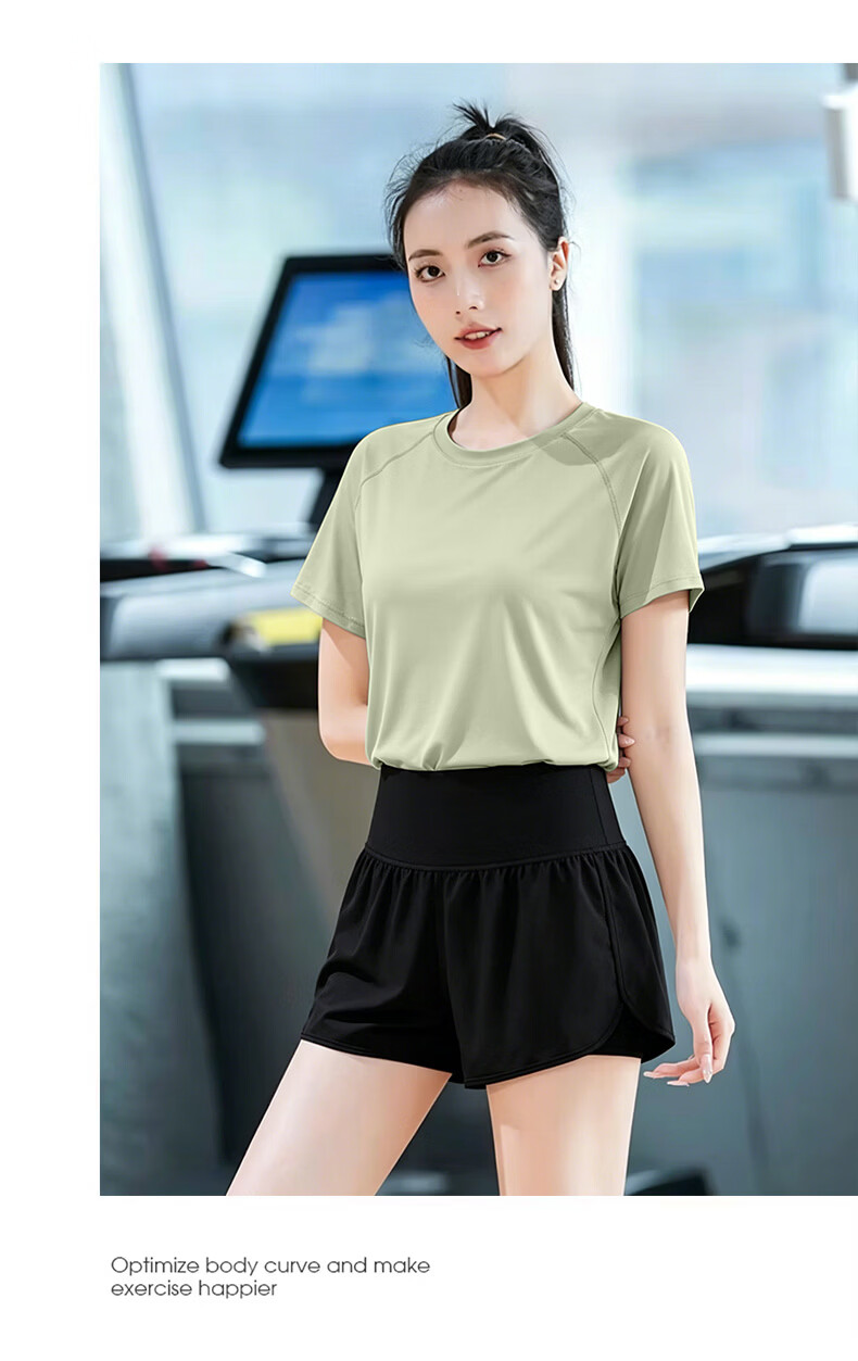 VICTORIATOURIST Women's Sports Set for Outdoor Morning Runs, Fitness Wear, Indoor Short-Sleeve Yoga Outfit, Gym And Hiking Running Clothes 17