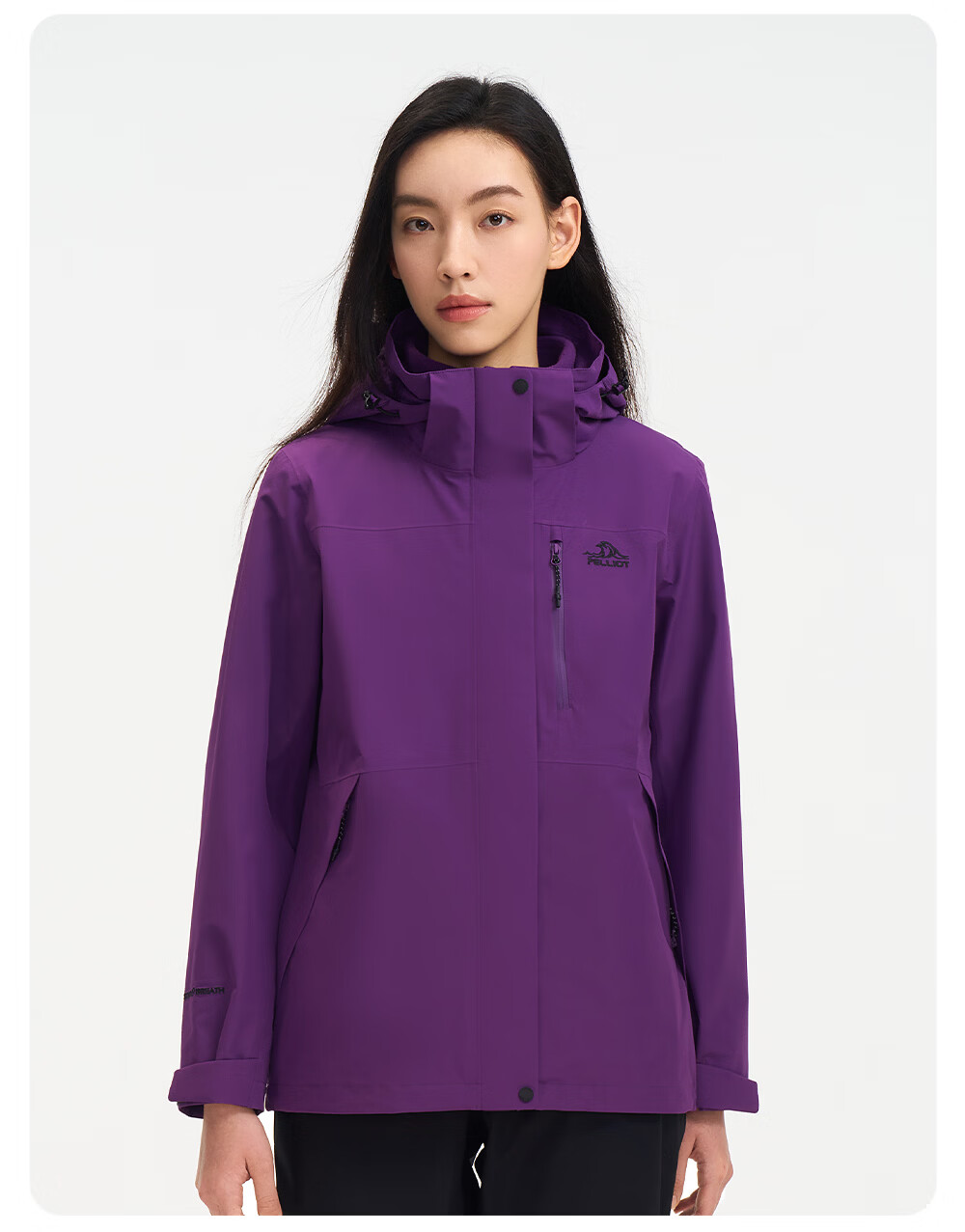 Pelliot Zhao Lusi Same Style Shan Ye Classic 2.0 Three-In Jacket, Autumn And Winter Women's Waterproof Coat, 12340106, White, Size L 31