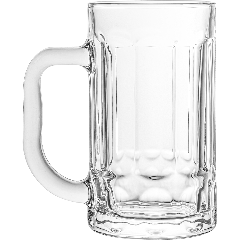 CLITON Glass Water Cups And Tea Cups with Handles, Beer Mugs, Soda Cups, Juice Cups, Beverage Cups, Set of 6
