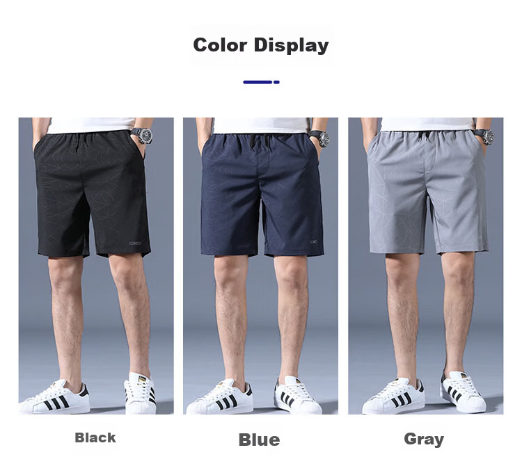 ROMON Men's Shorts, Summer Lightweight Casual Wear, Loose Beach Pants, Trendy Mid-Length Trousers for Me 7