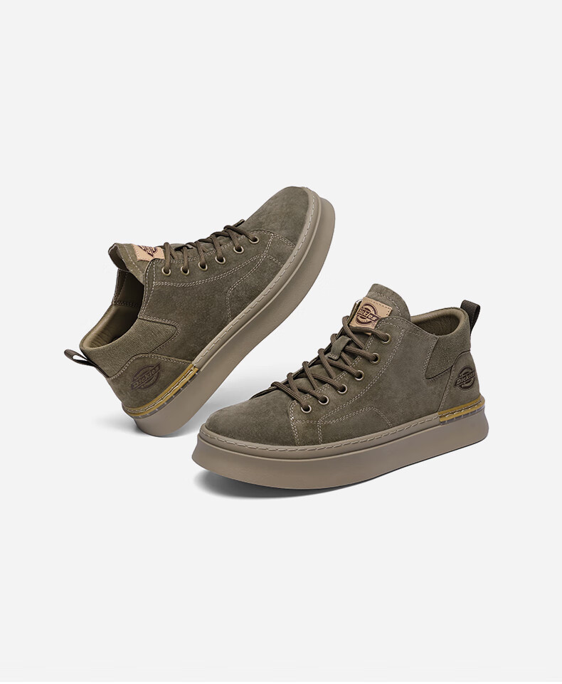 Dickies Men's Martin Boots, Casual Trendy Versatile Comfortable Breathable Men's Shoes Work Boots, Camel Color, Size 42 4