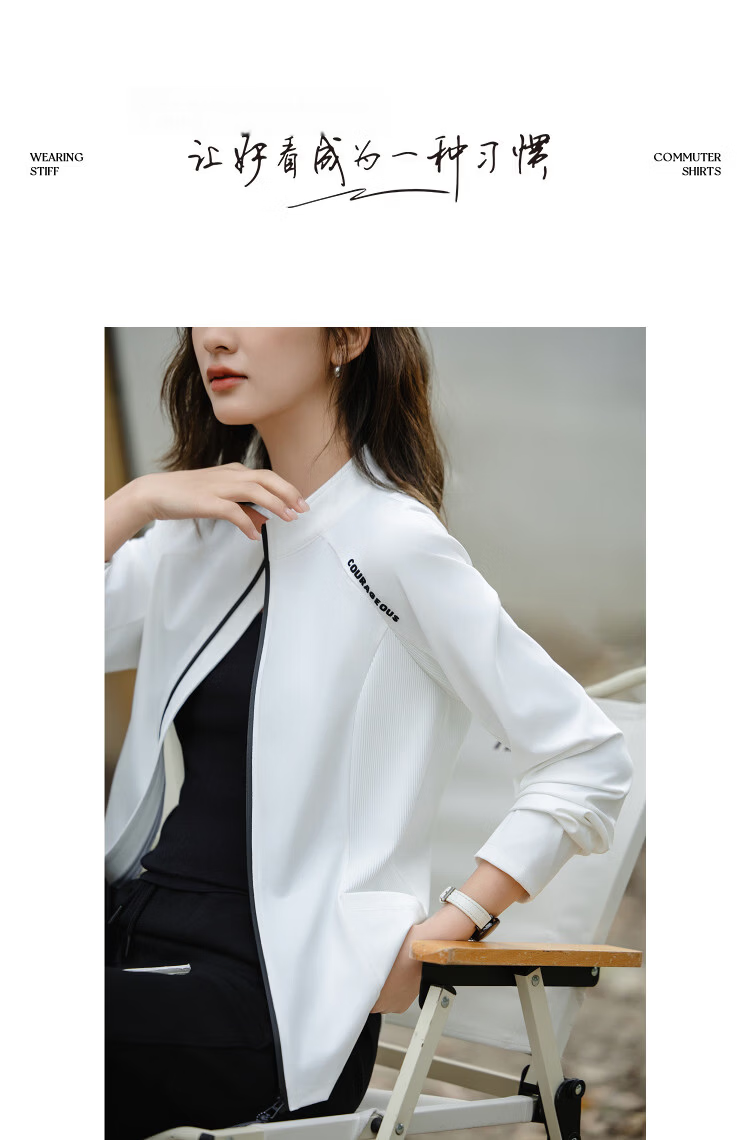 Demana Women's Slim Fit Spring Outdoor Windbreaker with Stand Collar and Color-Block Print, UPF50+ UV Protection 9