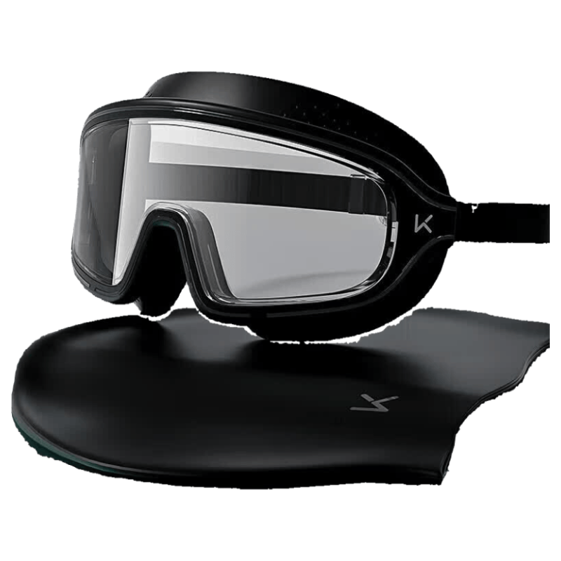 Keep Swimming Goggles, Large Frame, Waterproof, Anti-Fog, High Definition, Non-Prescription, Professional Training Swimming Equipment for Men And Women, Coated Silver