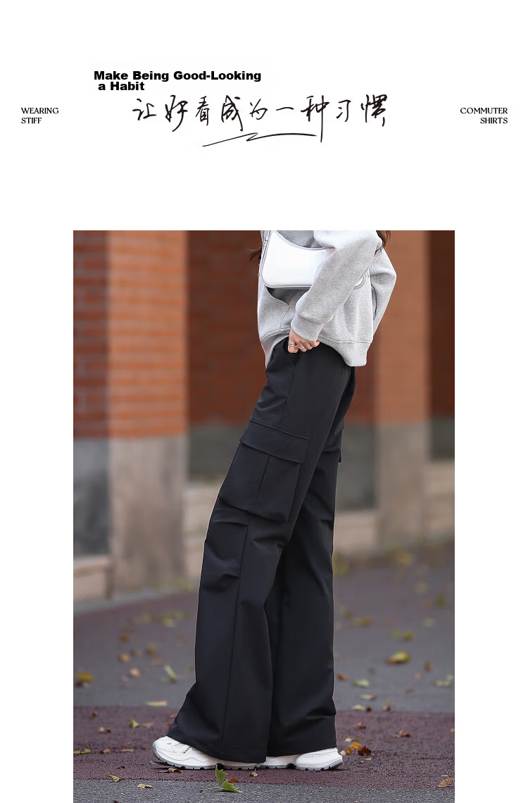 Demana [Sassy Sister Vibe] Spring Korean Style Lightweight Sports Pleated Cargo Pocket Vintage Flared Comfortable Women's Casual Pants 10