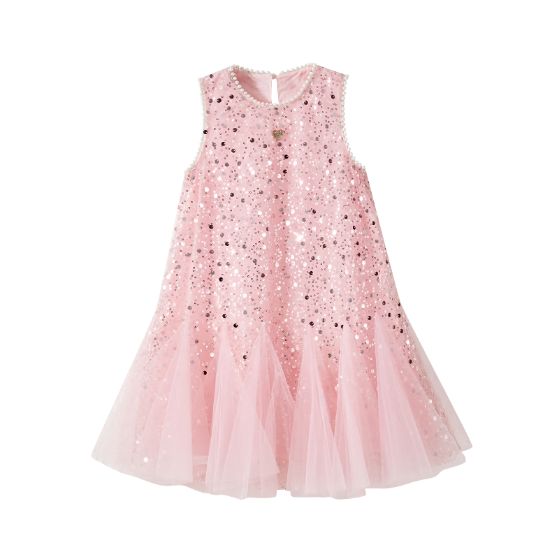 Disney Girls' Dress Children's Princess Tulle Dress Birthday Party Dress 2026 Summer New Girls' Sleeveless Dress