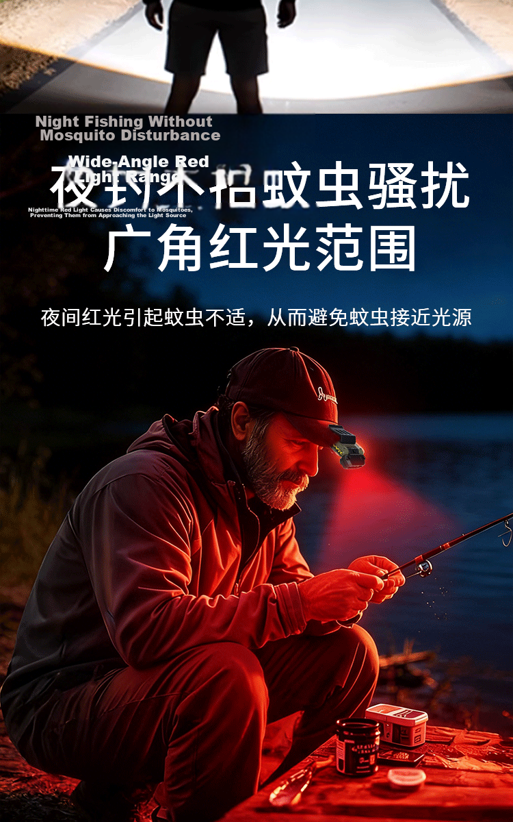 Cavalry High-Brightness Outdoor Fishing Rechargeable Sensor Headlamp Long-Lasting Hand Wave Sensor Hat Clip Flashlight 6