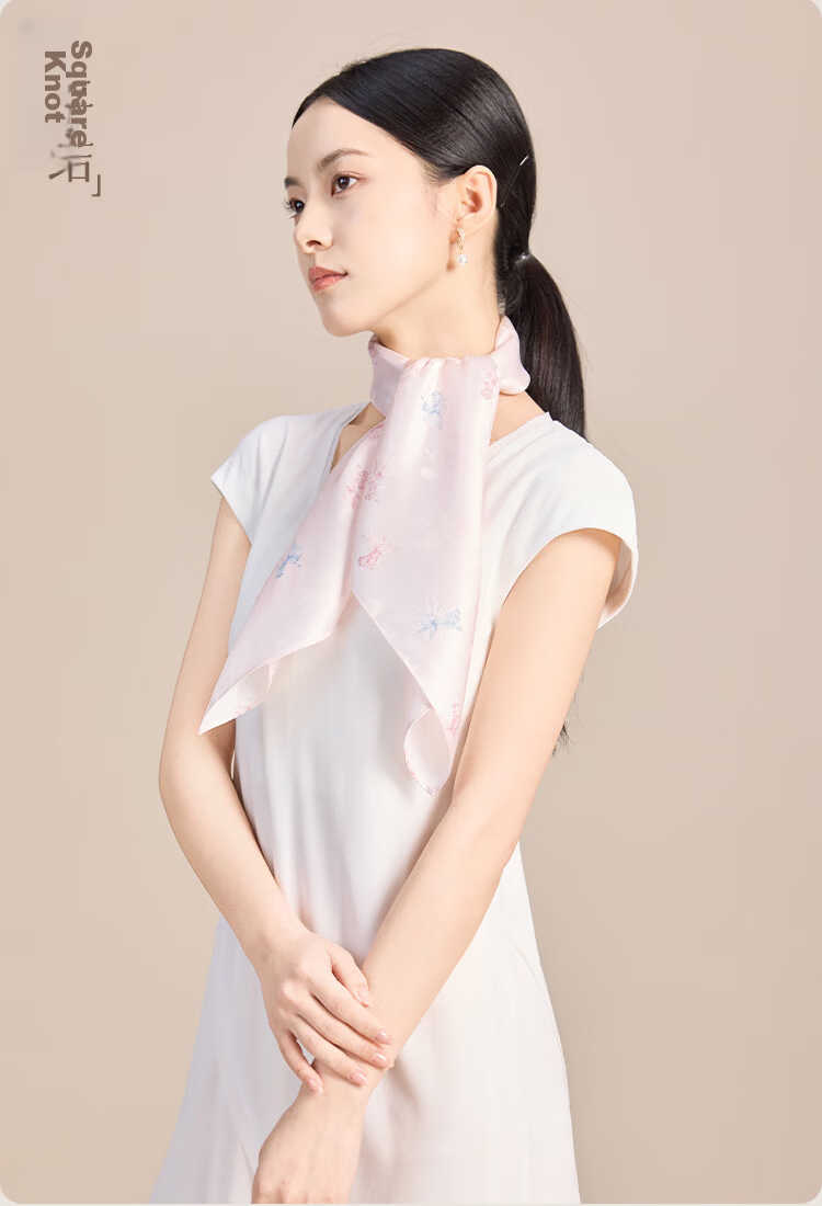 JIUMU 100% Mulberry Silk Scarf, Large Square Shawl, Gift for Teachers And Mothers, Birthday Present, Gift Box Packaging 8