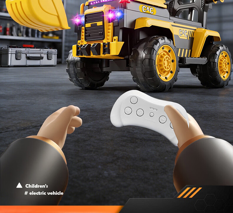 Kids Excavator Toy Car for Boys and Girls, Ride-On Remote Control Electric Digging Construction Vehicle 13