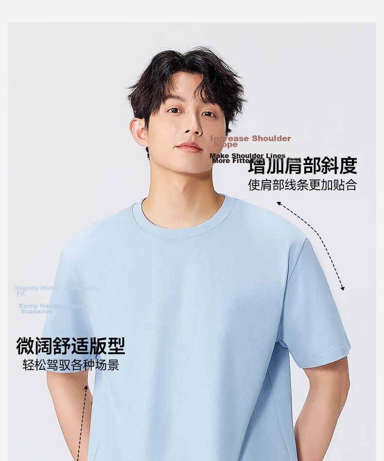 MINISO Pure Cotton Short Sleeve T-Shirt and Shorts Two-Piece Set for Men Summer Solid Color Loose Fit Half Sleeve and Five-Point Pants Full Outfit Z 9