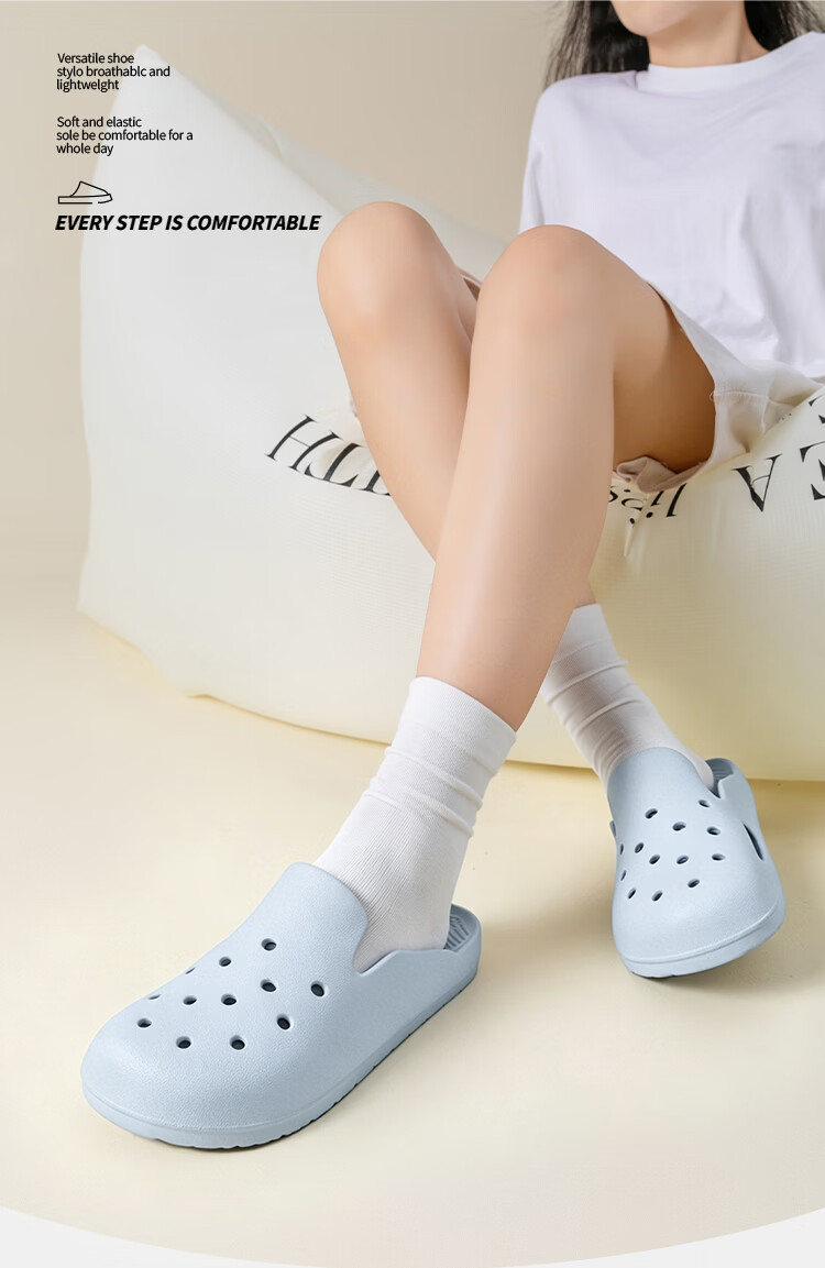 Home Story × J Dear Self-Developed EVA Odor-Resistant Ultra-Soft Perforated Slippers for Women, Pink, Size 37/38 1