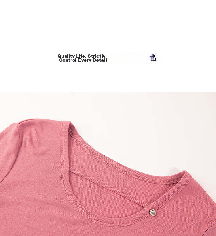 Demana [With Wool and Lyocell] Summer Minimalist High Elastic Slim Fit Round Neck Drawstring Decorative Slimming Women's T-Shirt 15