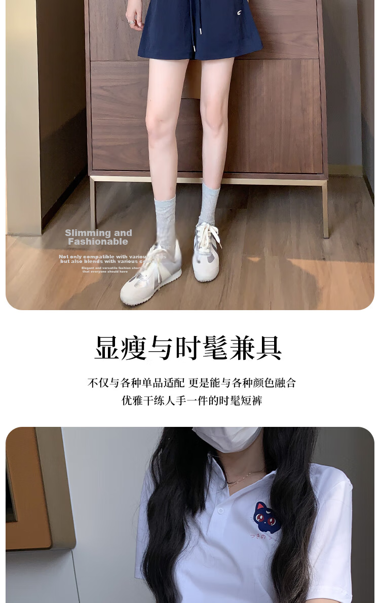 BOPRUIEY Embroidered Workwear Shorts for Women 2025 Summer New Outdoor Sports Five-Point Casual Versatile Solid Color Breathable Hot Pants 12