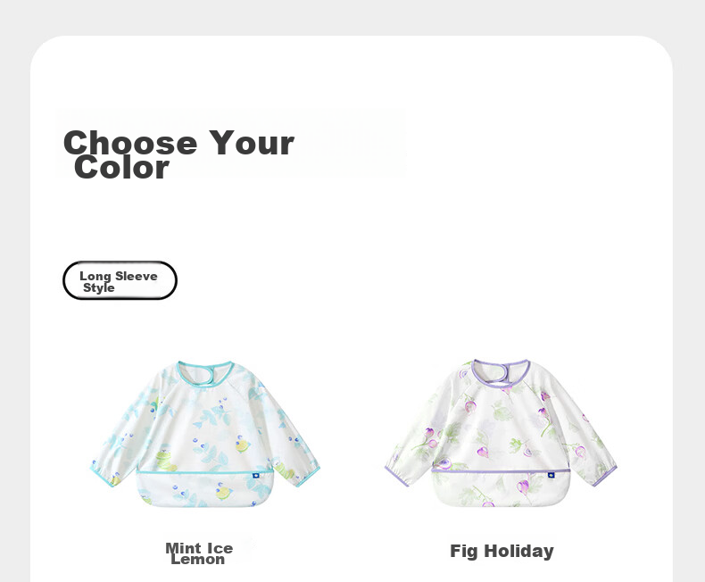Babycare Baby Feeding Bib Toddler Smock Infant Anti-Dirt Apron with Back Cover Food Supplement Round Note Pattern Size 100 17
