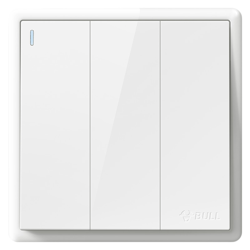 BULL Switch Socket G36 Series, Three-Way Double Control Switch G36K312, White, Concealed Installatio