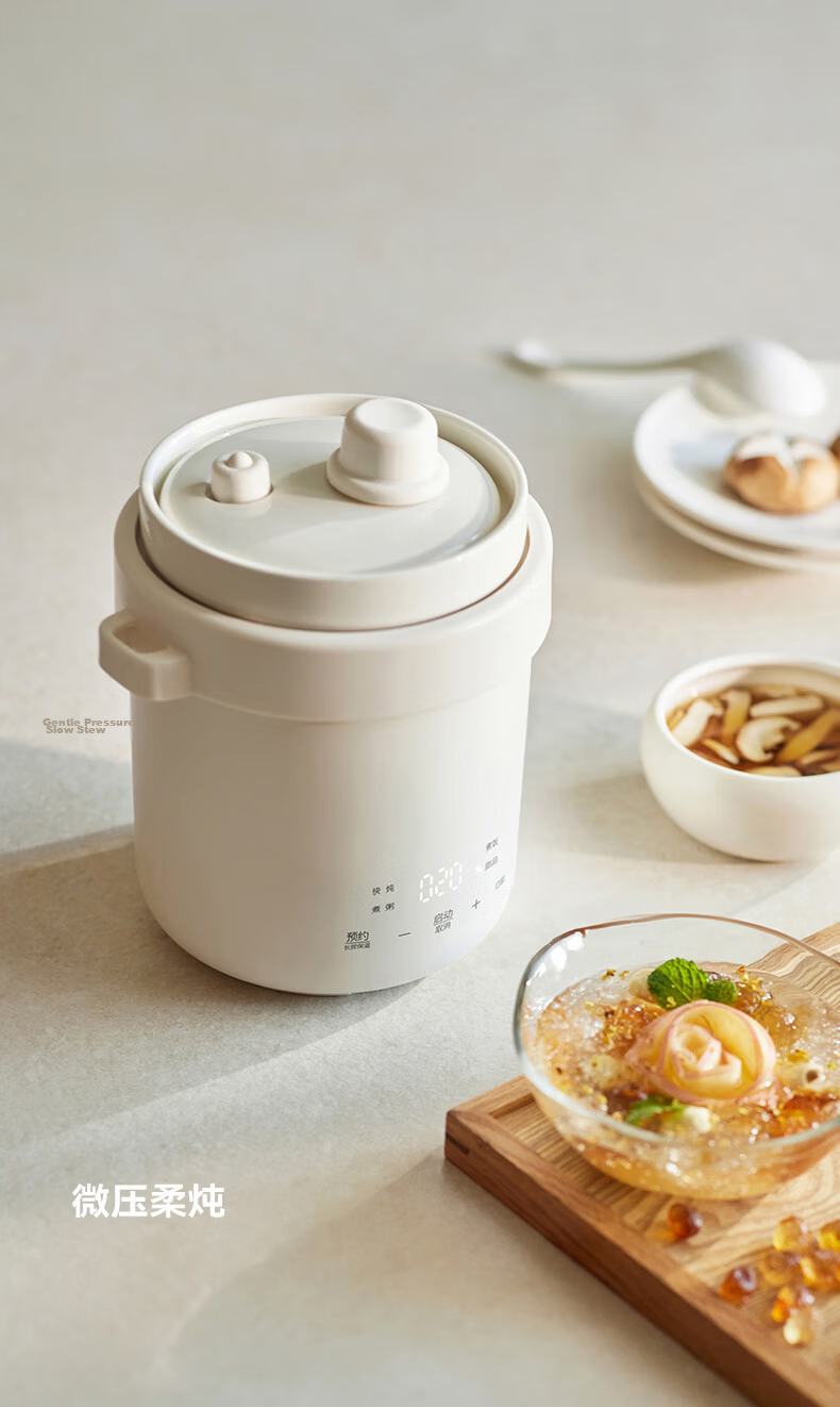 Olayks Instant Electric Stew Pot Baby Food Cooker 0.6L Mini Rice Cooker for 1-2 People 4