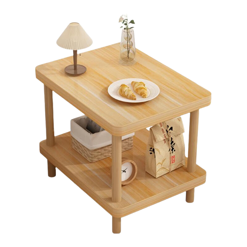 OLENOUFENG Side Table, Small Coffee Table, Sofa Side Cabinet, Small Table, Thickened Bedside Cabinet, Simple Tea And Water Table, Double-Layer Storage Tea Stand