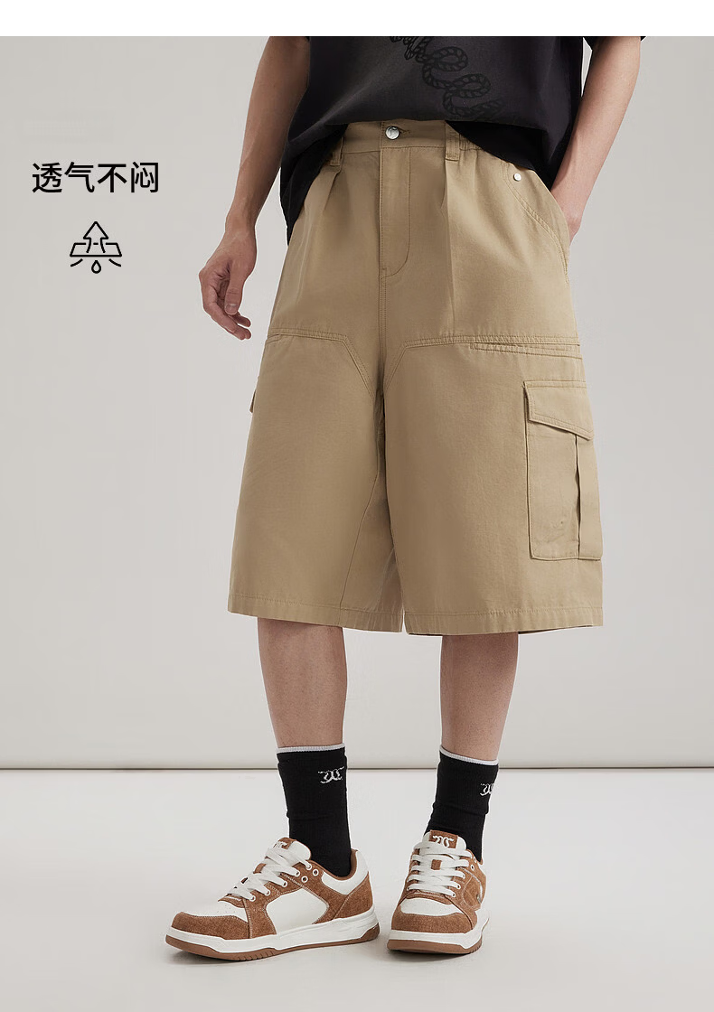 CABBEEN Vintage Denim Cargo Shorts Men Large Pocket Workwear Outdoor Durable Breathable Summer 2026 14