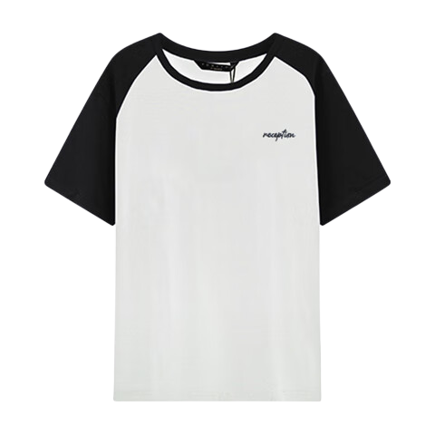 TonLion 2025 Summer Women's Round Neck Raglan Sleeve Front Chest Left Chest Letter Short-Sleeve T-Shirt
