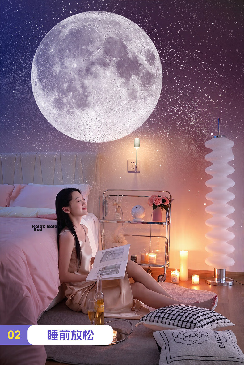 Wanhuo Starry Sky Night Light Bedroom Sleep Lamp Bedside Atmosphere Star Projection Lamp New Model 13