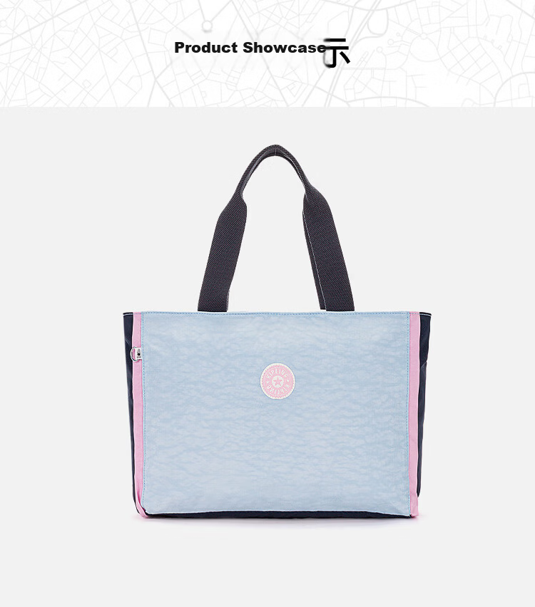 Kaplin NALO Powder Blue and White Spliced Tote Bag Birthday Gift 5