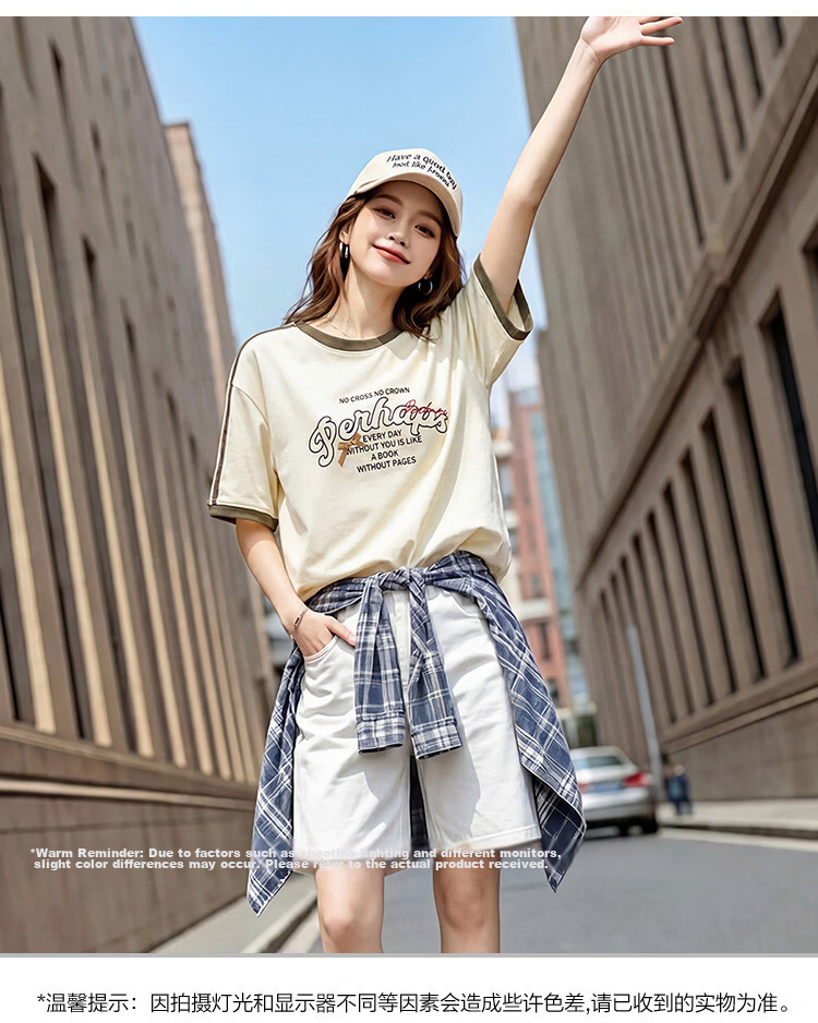 TonLion 2026 Summer Women's Short Sleeve T-Shirt Cotton American Casual Fashion Loose Trendy Top 22