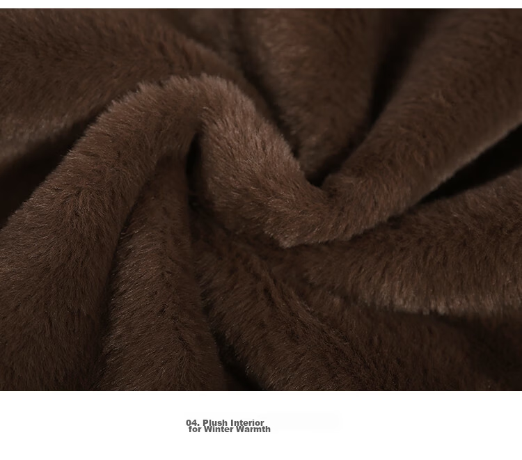 Bailuyu Faux Mink Fur Stand Collar Waist-Cinched Coat 25 Winter New Fashion High-End Mid-Length Women's Overcoat Coffee Color XL 20