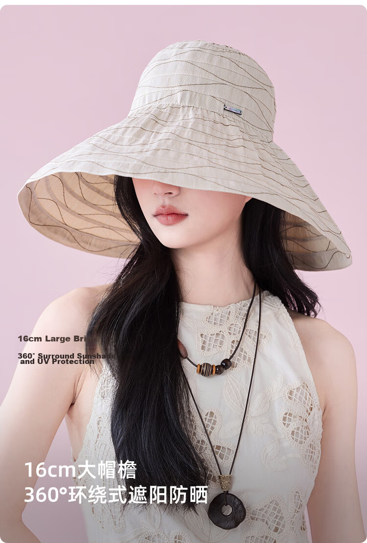 JIUMU Women's Sun Protection Hat UV Protection Outdoor Summer Bucket Hat Face Covering 5