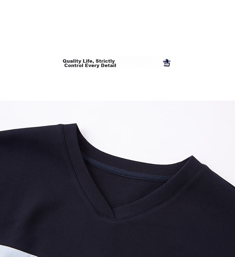 Demana [Soft Air Layer] Spring Lightweight V-Neck Colorblock Embroidered Lettering Raglan Sleeve Elastic Hem Women's Sweatshirt 10