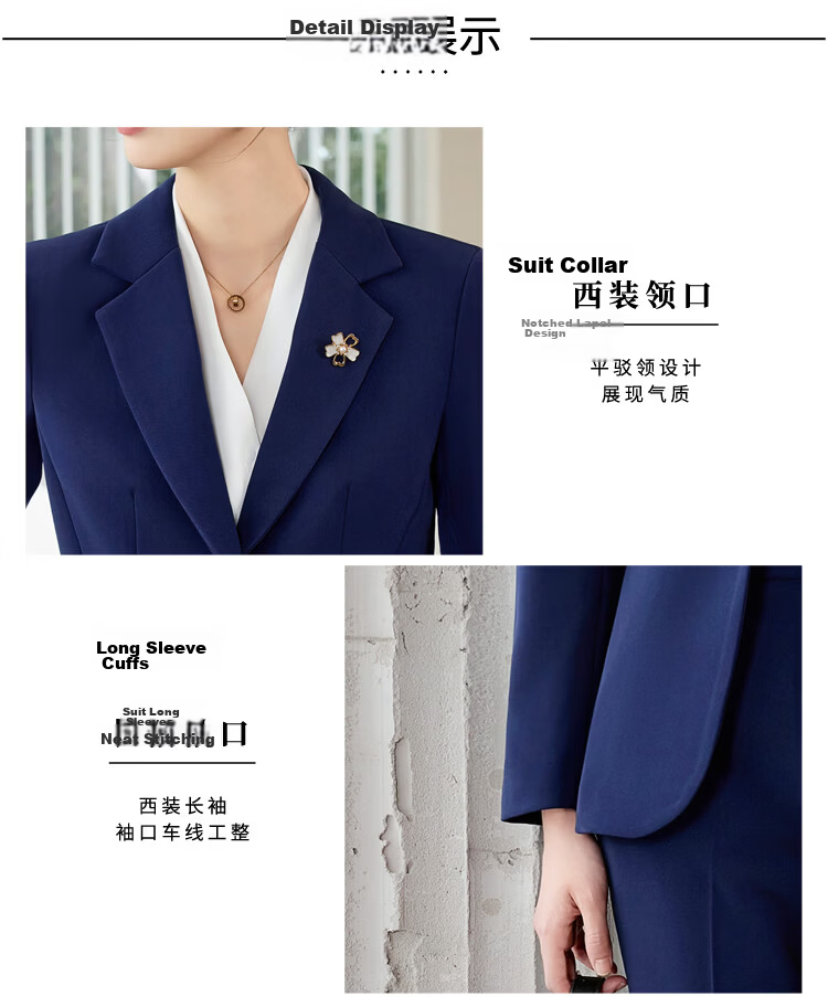 Chaoxu Wrinkle-Free Two-Button Blazer Suit Women's Professional Commuter OL Interview Formal College Workwear Jacket 6