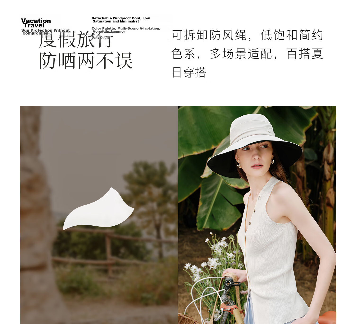 FANCET Wide Brim Sun Hat for Women Summer Outdoor UV Protection Sunshade Hat with Neck Flap 10
