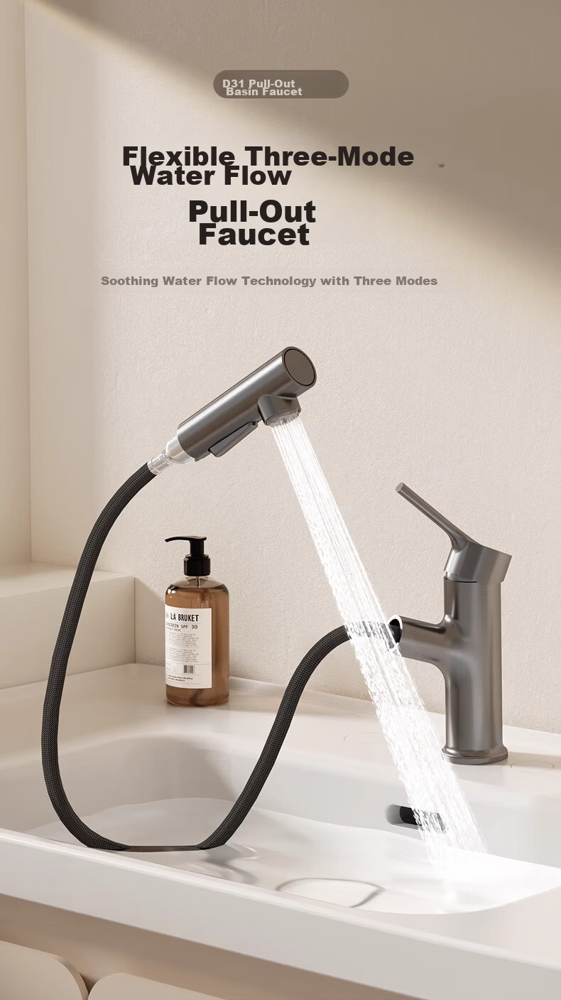 ARROW YJ Multifunctional Pull-Out Hidden Basin Faucet Single Handle Hot and Cold Mixer Tap for Washbasin 2