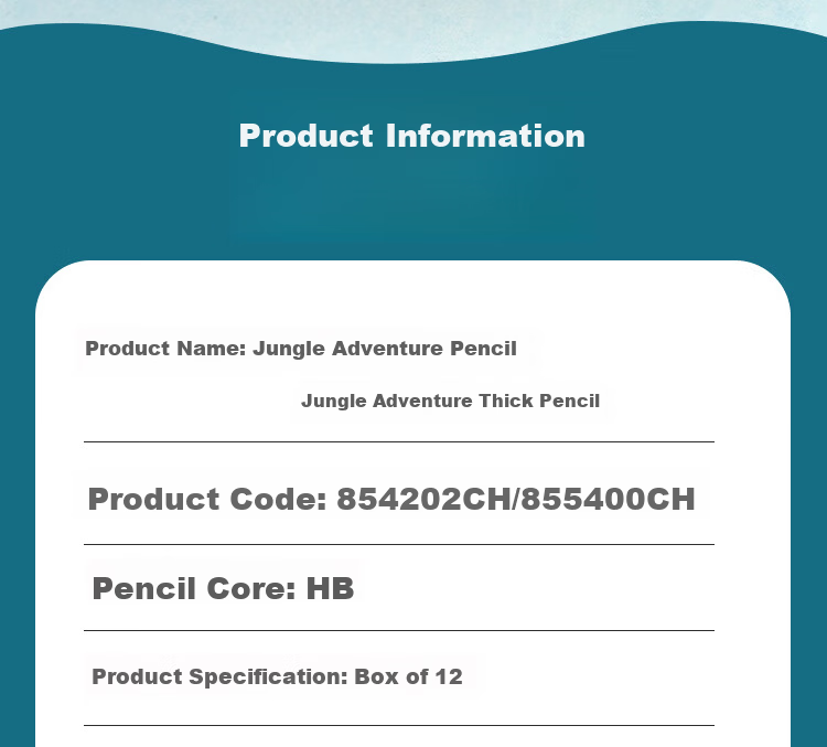 Maped Jungle Adventure HB Triangular Pencil Calligraphy Practice Sketch Drawing Pencil Student Children's Posture Correcting Writing Practice Pen 854202CH [12 pcs/box] 9