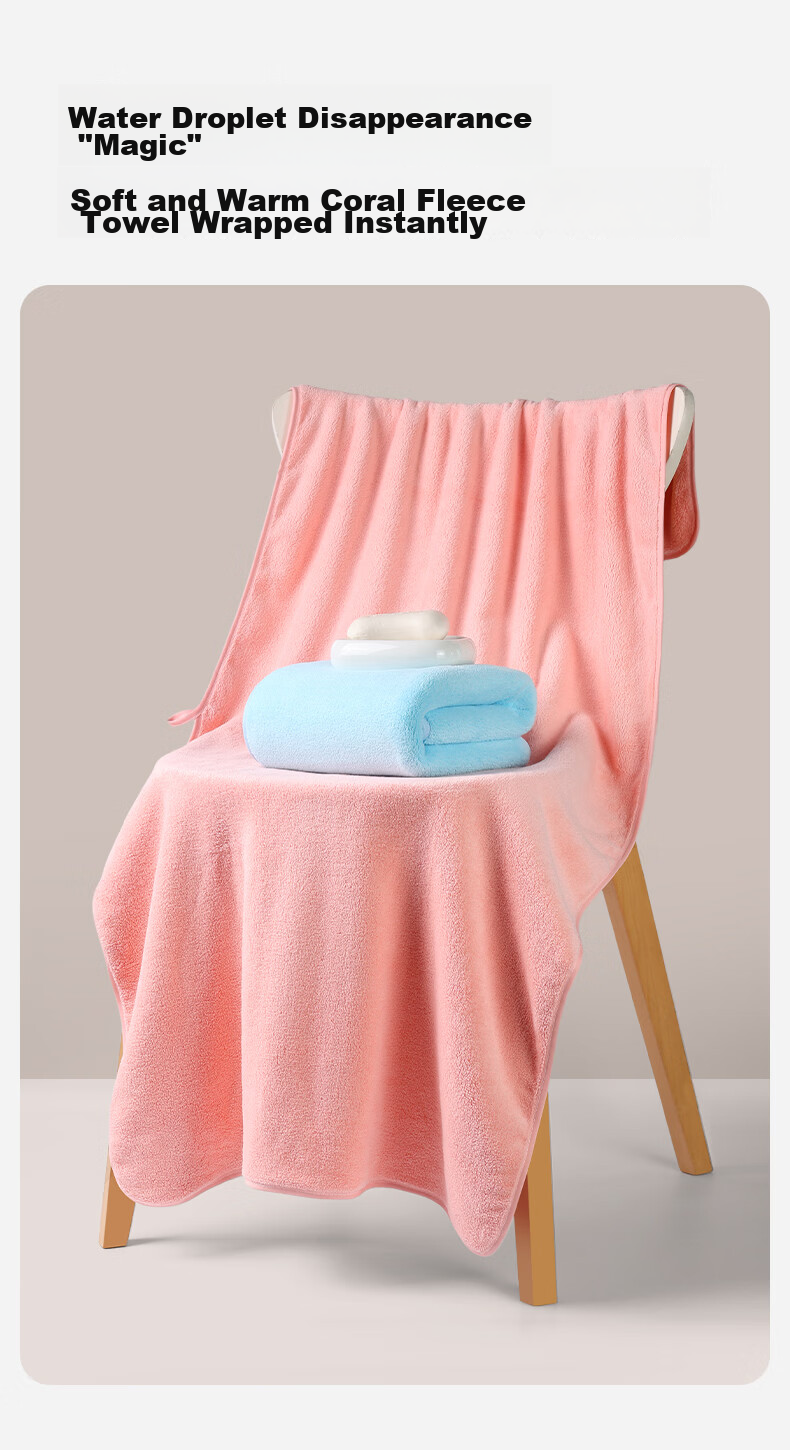 MINISO Kids Bath Towel Non-Pure Cotton Quick-Dry Absorbent Wearable Large Towel Wrap Blue 13