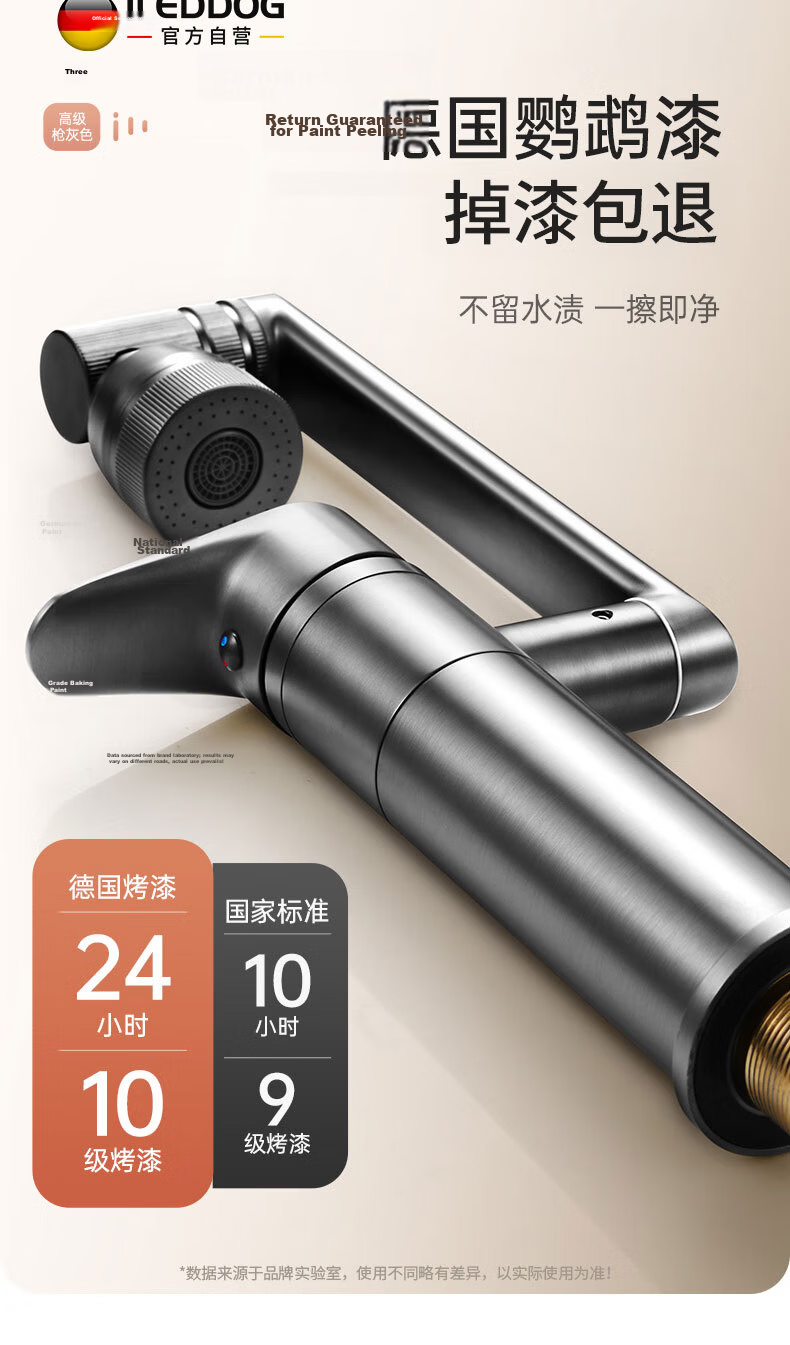 ILeddog Seiko All-Copper Basin Faucet Bathroom Sink Mixer Tap Hot and Cold Water Swivel ZCMLT 18