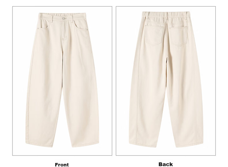 TonLion 2026 Summer New Women's White Denim Pants Simple Commuter Casual Loose Fit Trousers 16