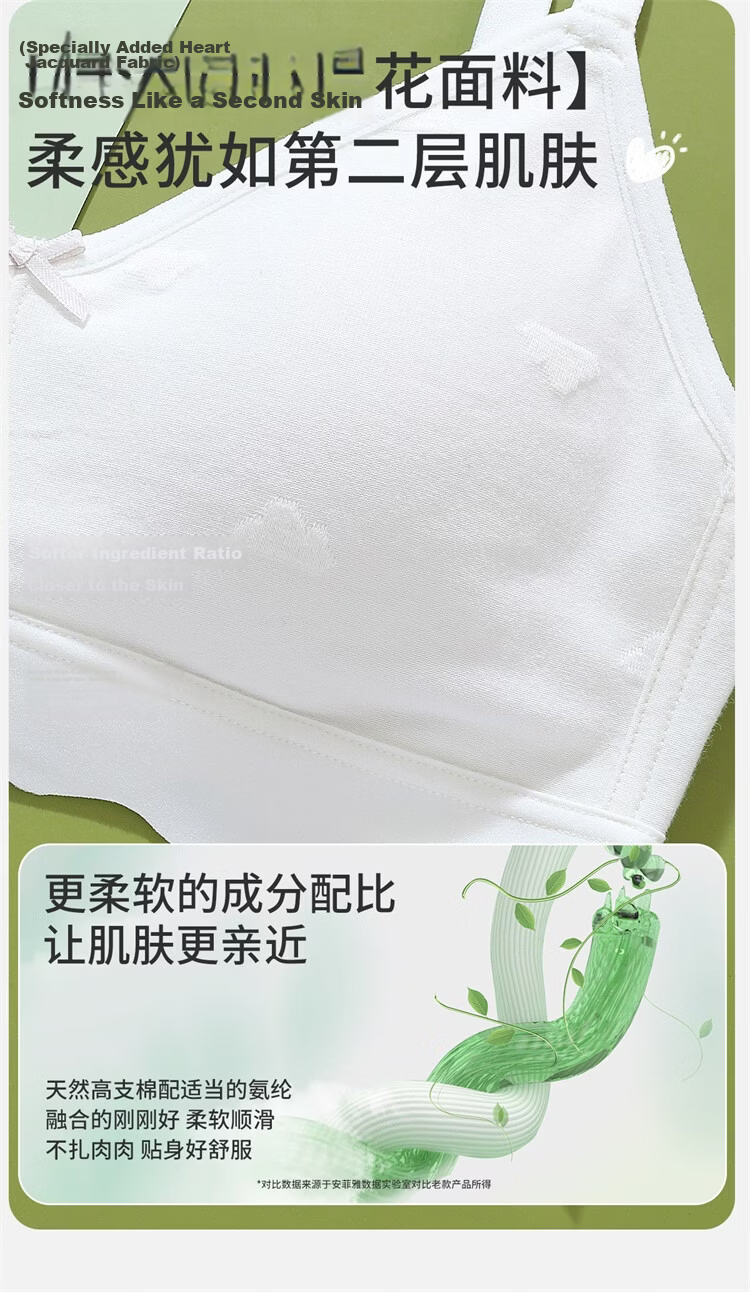 Herbal Original Color Girls' Pure Cotton Back Beauty Sports Shockproof Bra for Junior and Senior High School Students in Early Adolescence Stage 2 and 3 6