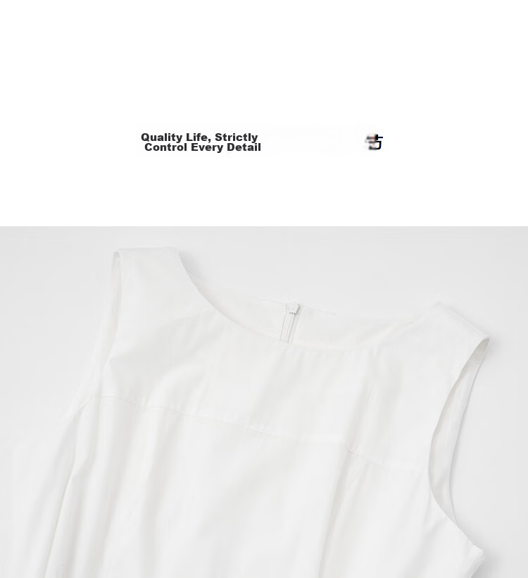 Demana Oxygen Pure Cotton Summer Elegant Off-Shoulder Sleeveless Waist-Cinching Asymmetric Slim Fit Dress for Women Premium Quality 15