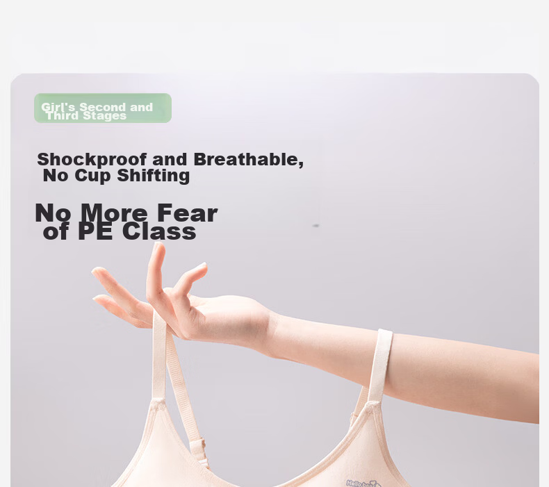 Miiow Teen Girls Seamless Sports Bra Shockproof Back Beauty Bra for Ages 12-18 15