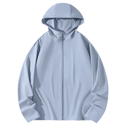 MINISO Men's Summer Ice Silk Cooling Outdoor Fishing Sun Protection Jacket UPF 200+ High UV Protection Ice Mist Blue XL