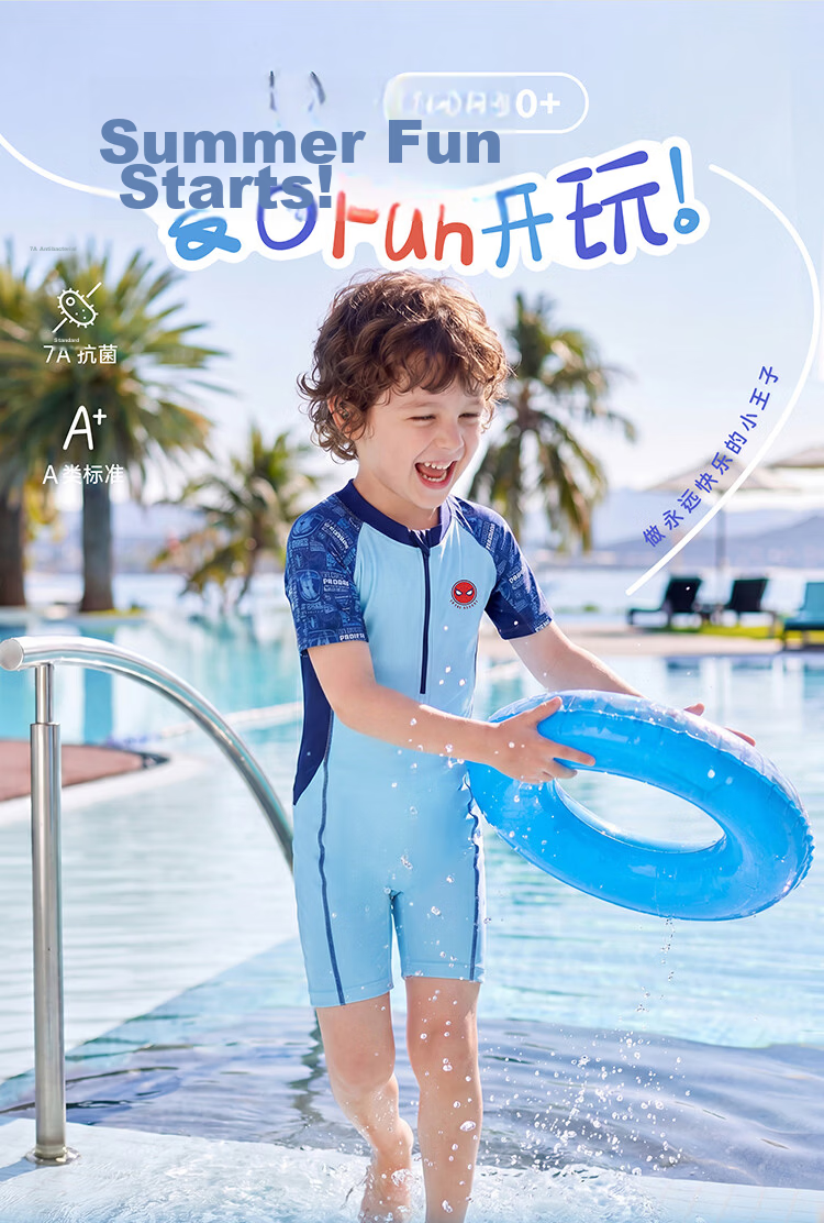 Disney Kids Boys One-Piece Swimwear Spiderman Blue D36052S2F Size 130 1
