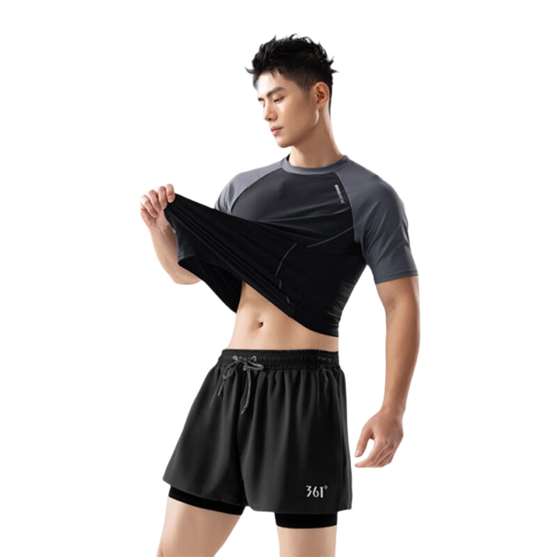 361° [Sun Yang's Choice] Men's Swimwear Set, Anti-Embarrassment Two-Piece Swimsuit for Adults, Square-Leg Beach Swimming Trunks Equipment