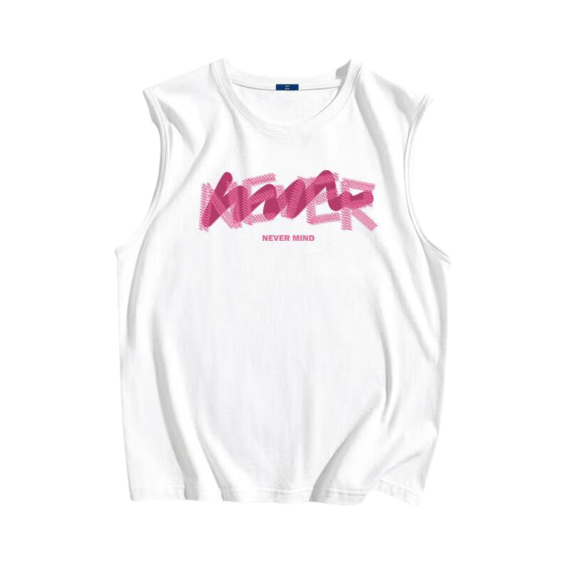 GENIOLAMODE Men's Tank Top, Summer Heavyweight 220G Pure Cotton Breathable Casual Sleeveless T-Shirt Vest Top, White, 3XL