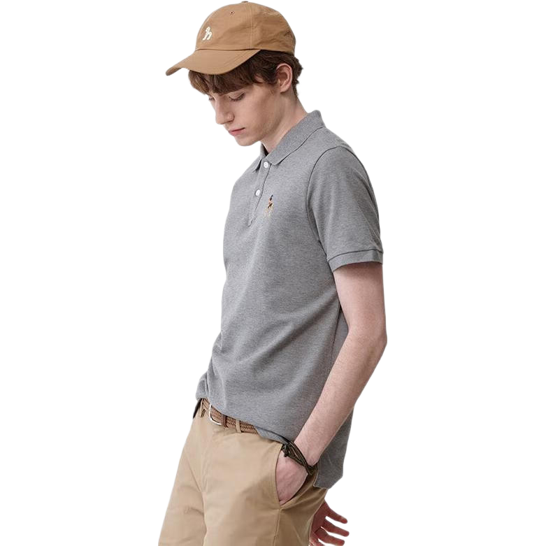 HAZZYS Men's Clothing, Summer Men's Top, Solid Color Casual Polo Shirt with Collar, Short Sleeve POLO Shirt for Men, ASTZE0BBF24