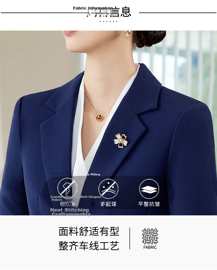 Chaoxu Wrinkle-Free Two-Button Blazer Suit Women's Professional Commuter OL Interview Formal College Workwear Jacket 5