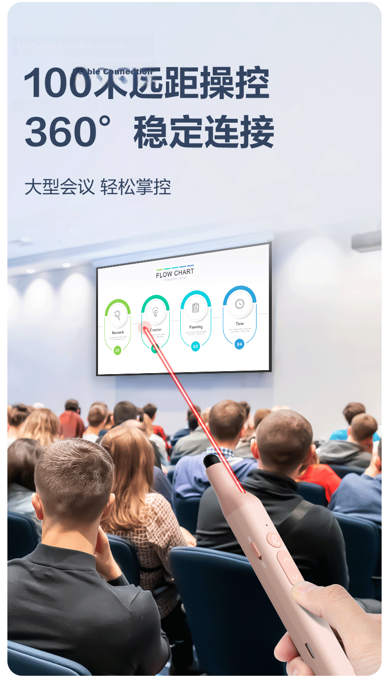 Deli Screen Laser Page-Turning Pen for Teachers, Extendable Teaching Pointer, Seewo Whiteboard PPT Presentation Pen with Digital Display And Battery Level, Wireless Presentation Pointer with Timer Reminder, Red Light MA116 Gray 8