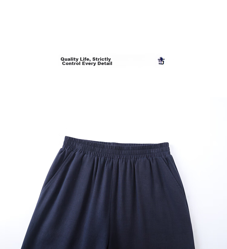 Demana [with Linen Lyocell] Summer Cropped Pants Simple Lace Trim Elastic Waist Straight Slim Casual Pants for Women 12