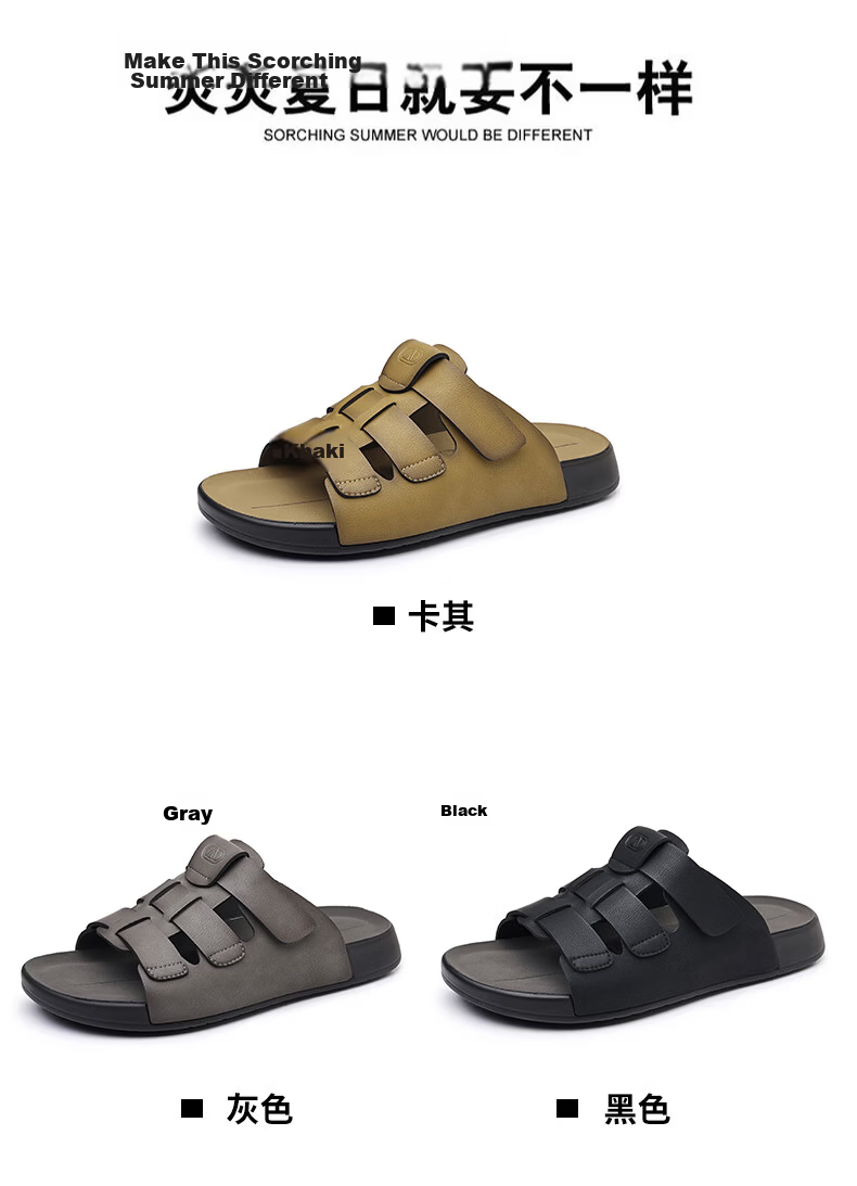Aokang Summer Men's Casual Beach Sandals Black Size 43 9